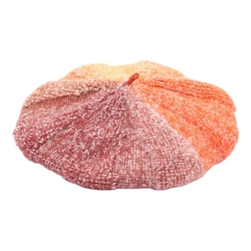 Rust Orange Fall French Beret Stylish Knit Hat for Autumn Fashion